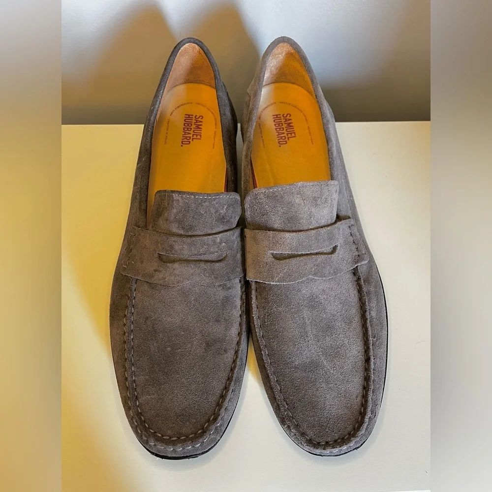 Samuel Hubbard Mens Sz 13 Free Spirit Gray Suede Casual Shoes Driving Moccasin - Picture 1 of 11